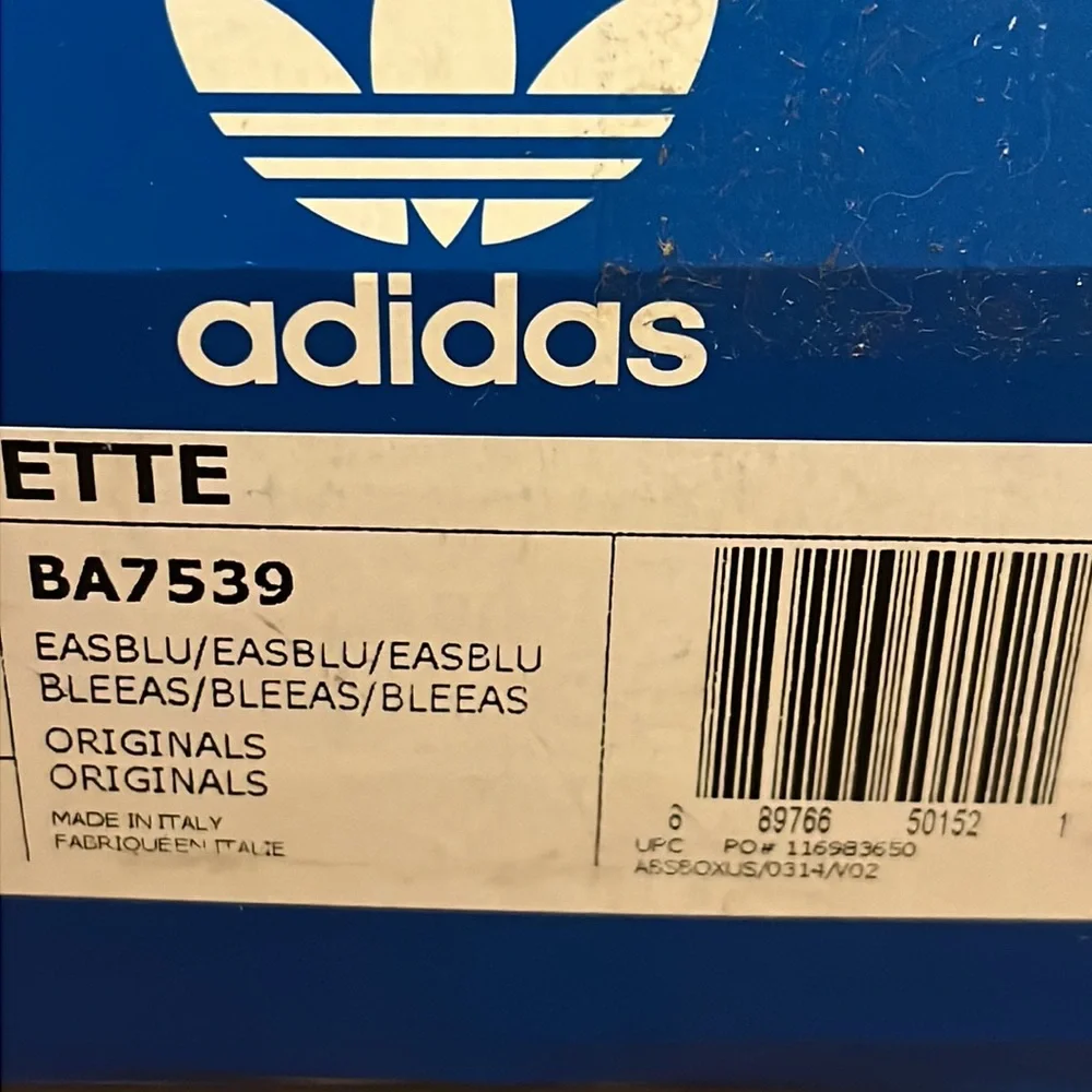 Adidas Adilette slides sandals new shoes blue flip flop Italy BA7539 Mens Size 4